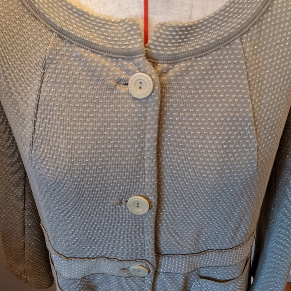 Transit Par Such Italy Cardigan Sweater Blazer Button Front Beige Sz Itly 3 US M - Picture 3 of 6